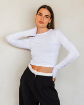 Long sleeves cropped basic top