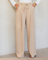 Drawstring wide-leg pants