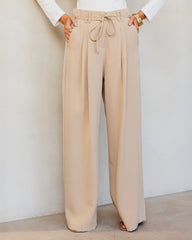 Drawstring wide-leg pants