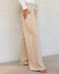 Drawstring wide-leg pants