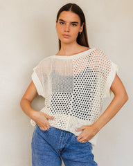 See-through knit top