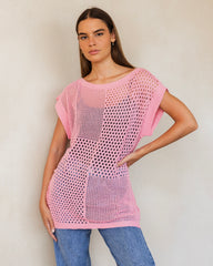 See-through knit top