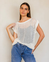 See-through knit top