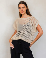 See-through knit top