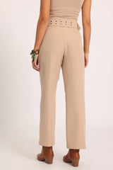 Nero Strap Pants - Beige