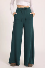 The Chocolate Ribbed Knit Trousers - Petrol