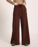 The Chocolate Ribbed Knit Trousers - Burgundy