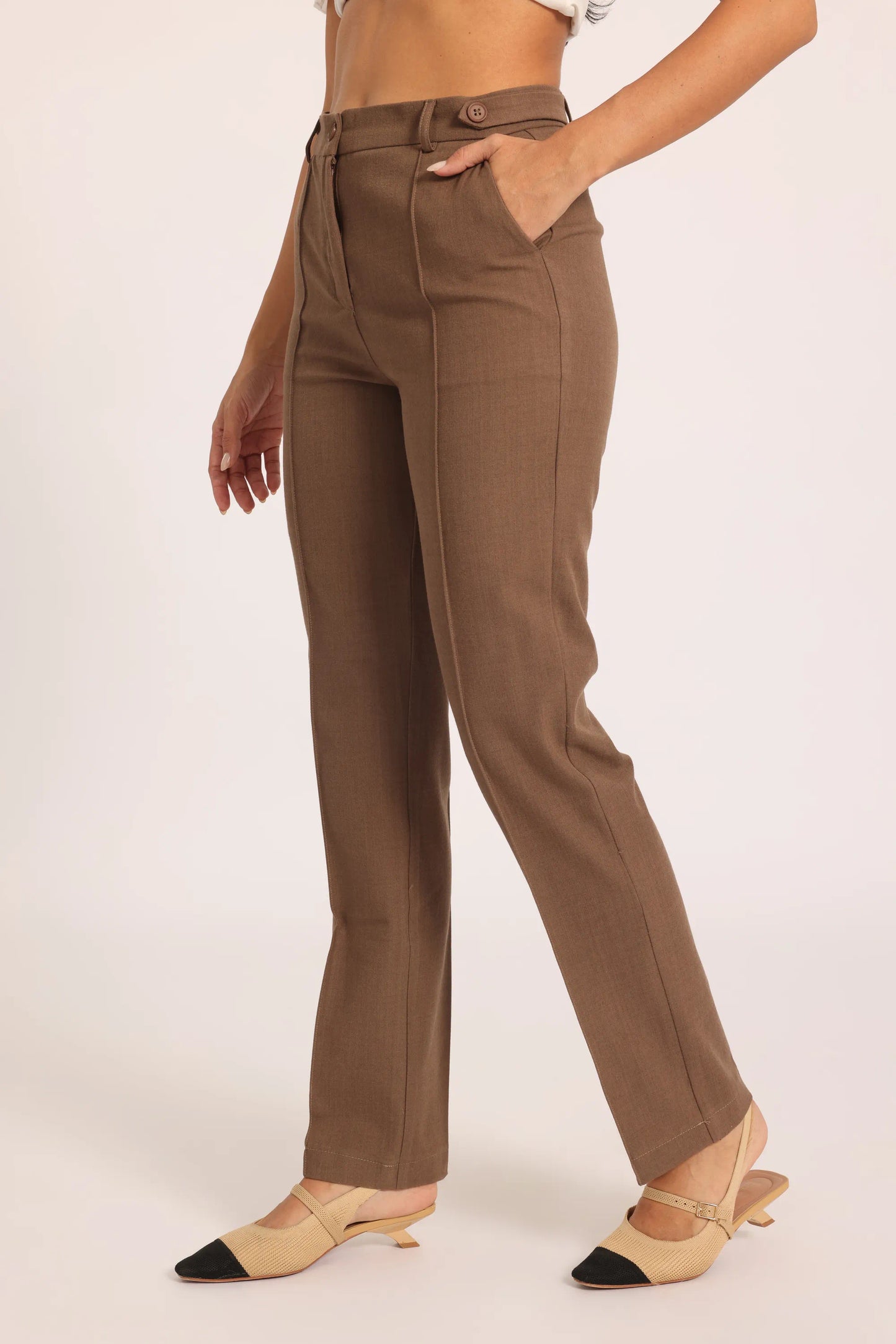Classic Straight Pant - Cafe