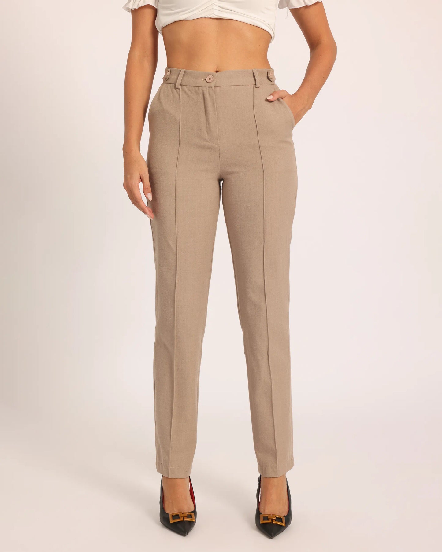 Classic Straight Pant - Beige