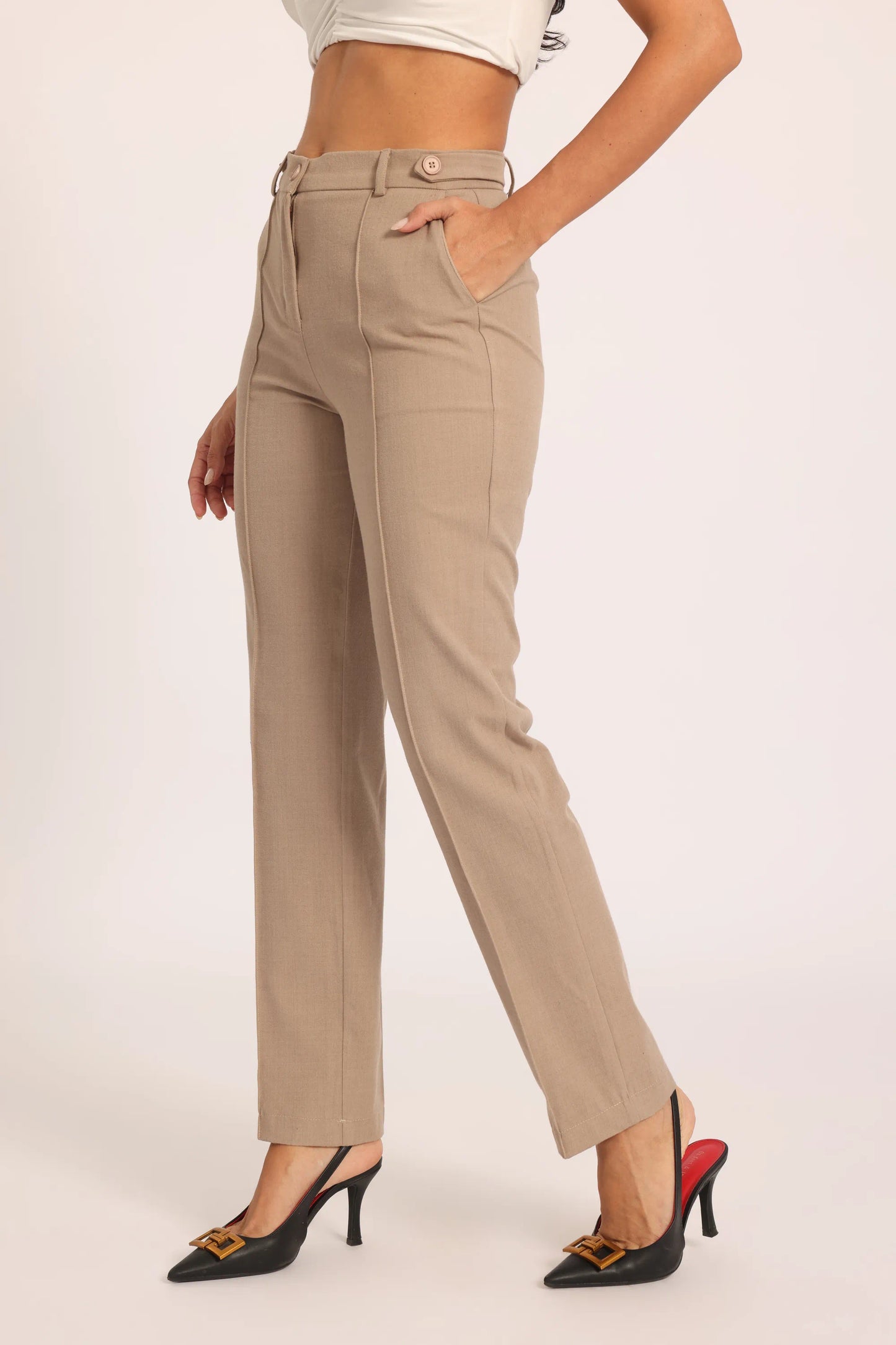 Classic Straight Pant - Beige