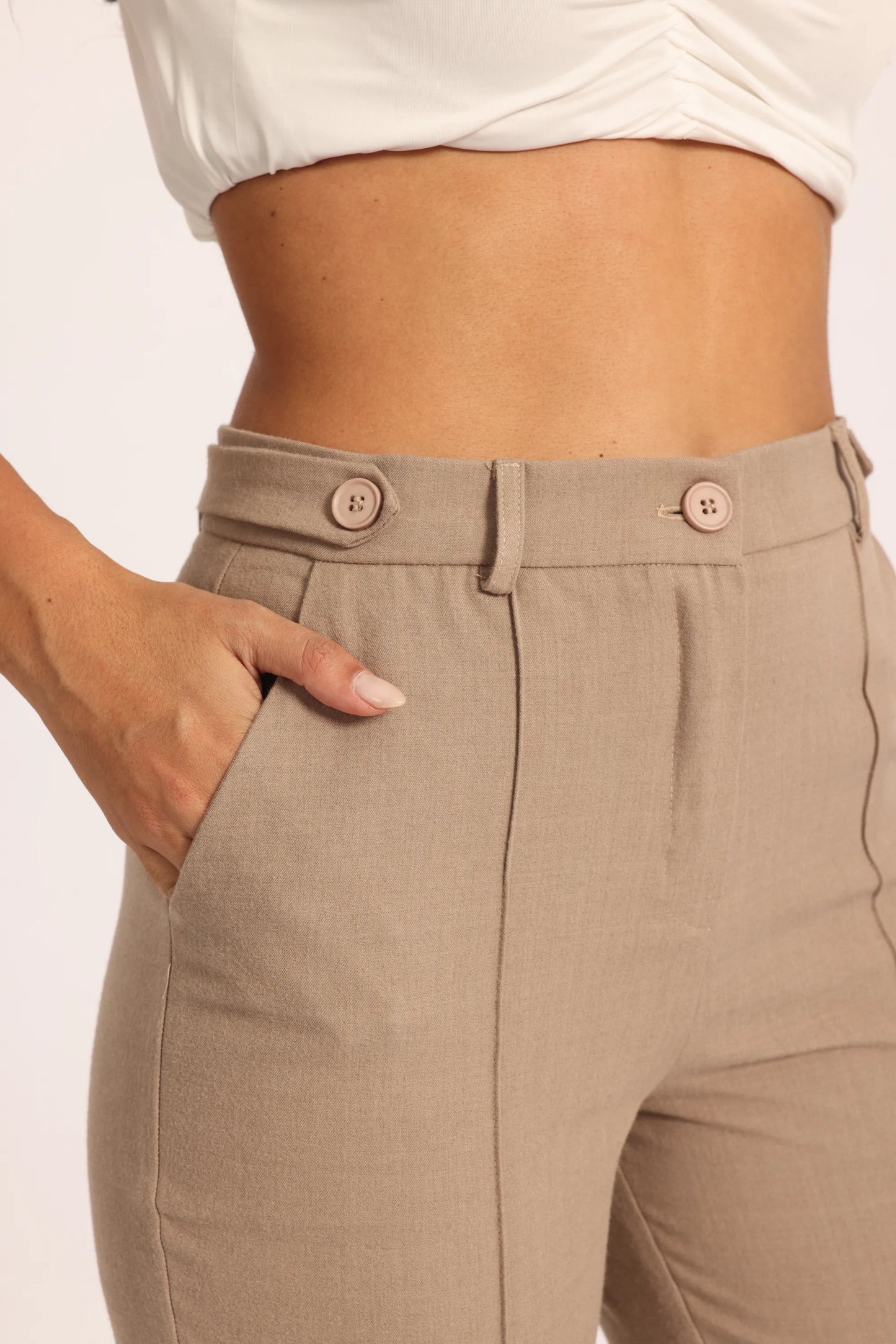 Classic Straight Pant - Beige