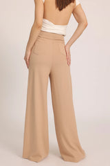 The Chocolate Ribbed Knit Trousers - Beige