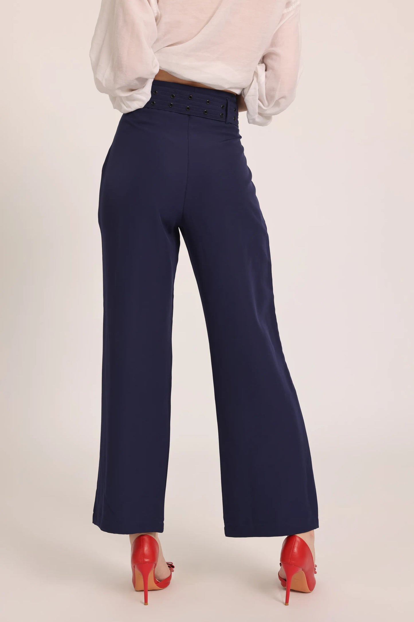Nero Strap Pants - Navy