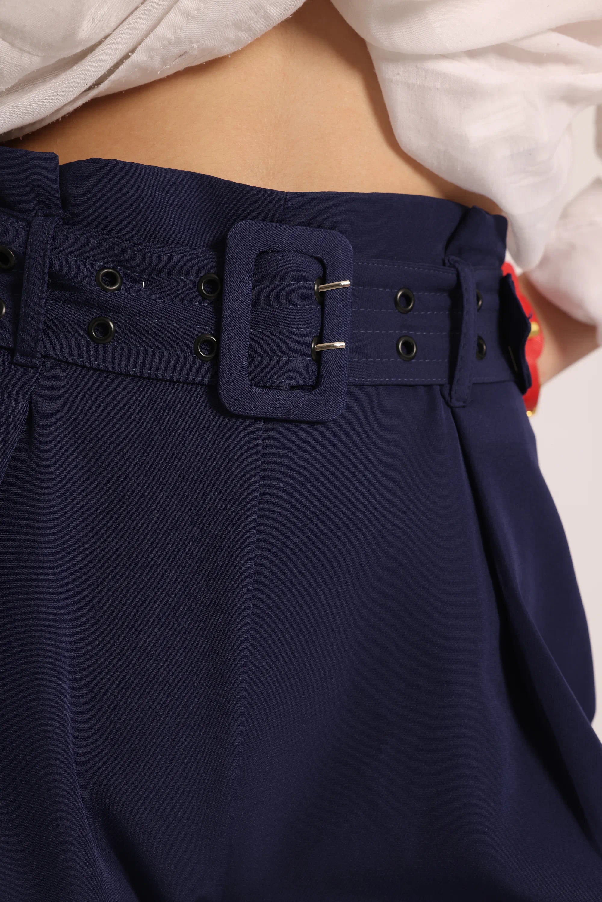 Nero Strap Pants - Navy