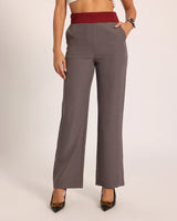Color-Pop Wide-Leg Trousers - Grey