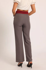 Color-Pop Wide-Leg Trousers - Grey