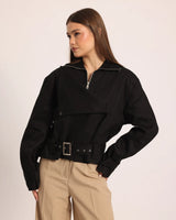 Nara Crop Jacket - Black