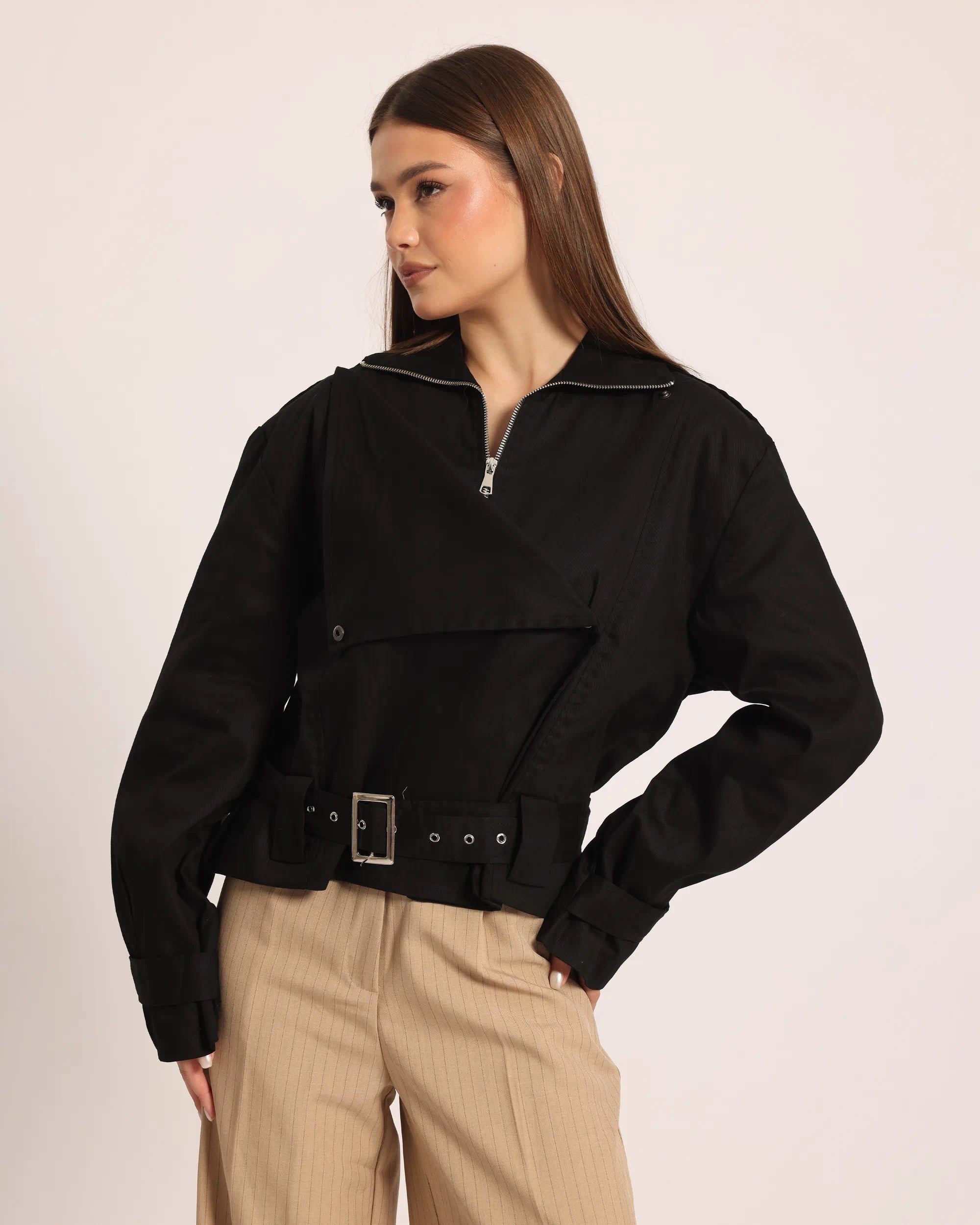 Nara Crop Jacket - Black