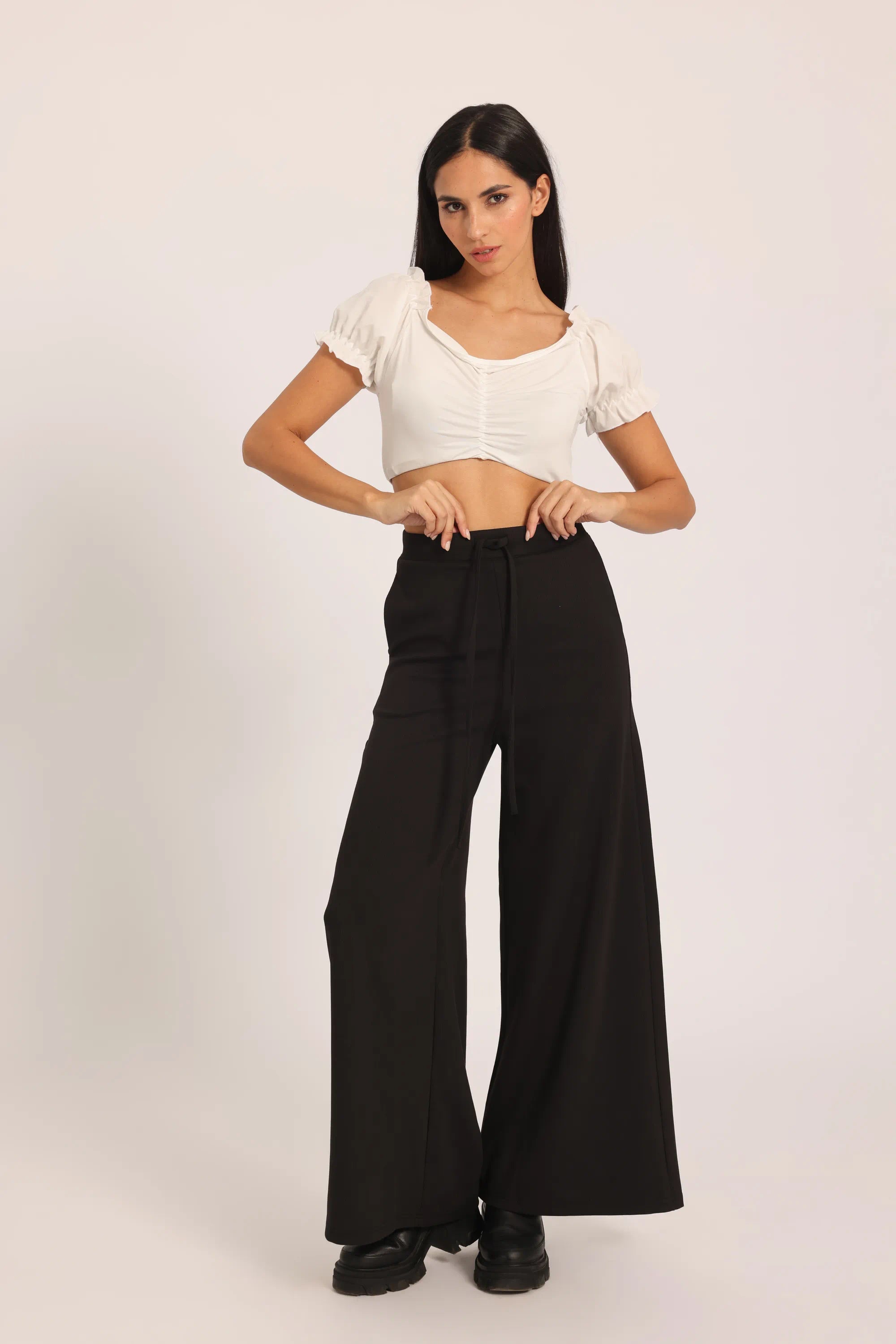The Chocolate Ribbed Knit Trousers - Black