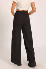 The Chocolate Ribbed Knit Trousers - Black