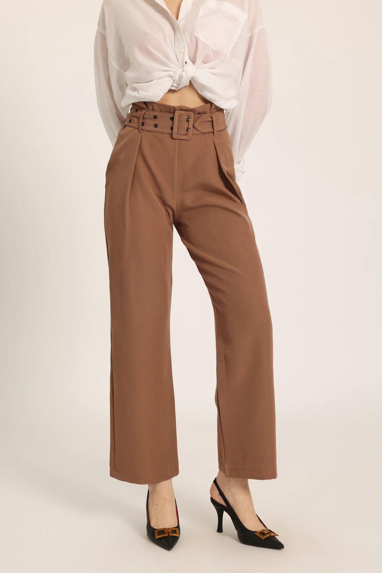 Nero Strap Pants - Brown