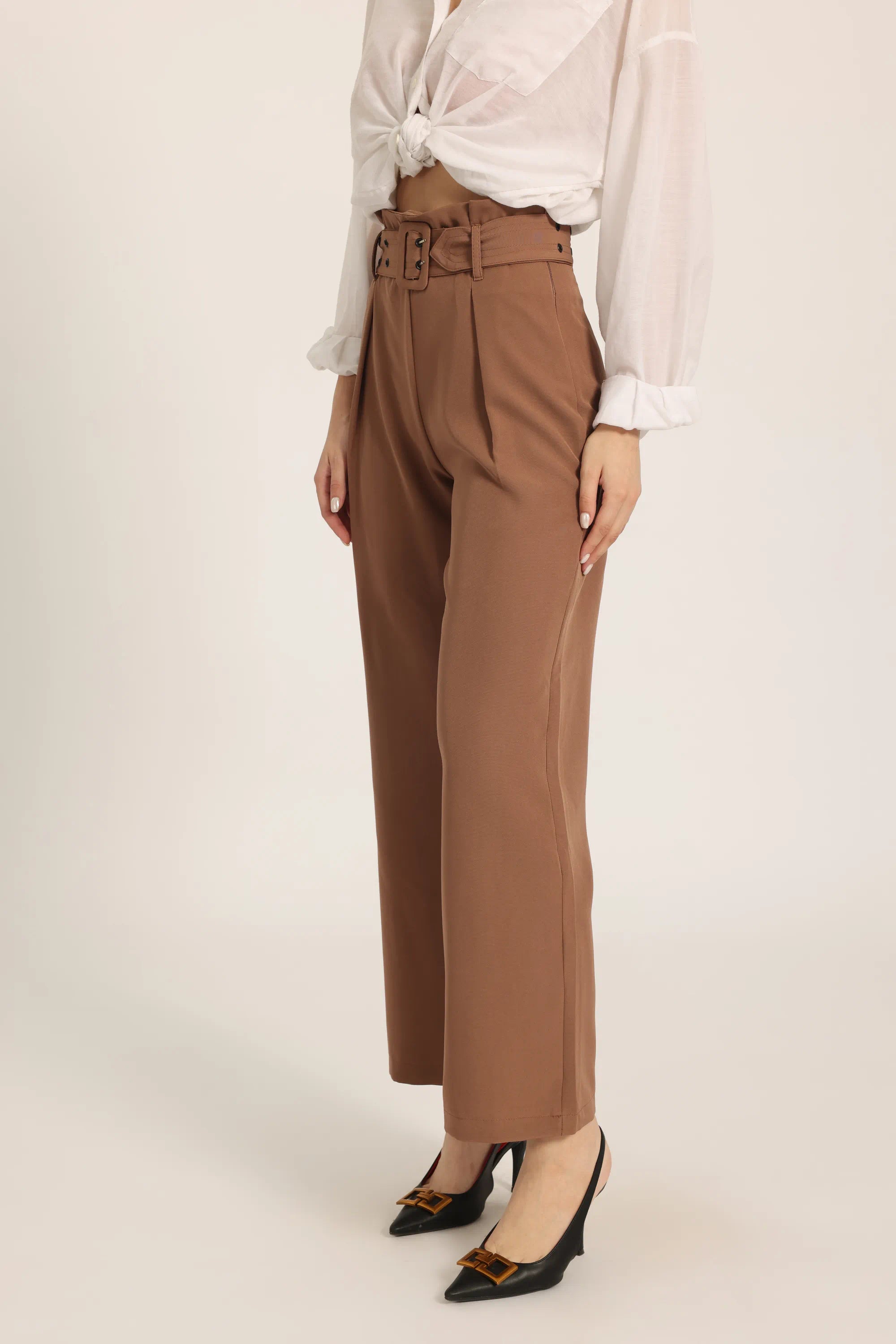 Nero Strap Pants - Brown