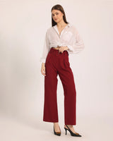 Nero Strap Pants - Burgundy