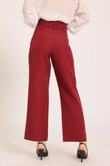 Nero Strap Pants - Burgundy