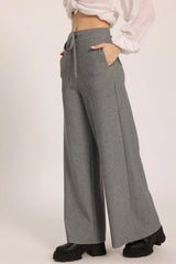 The Chocolate Ribbed Knit Trousers - Grey