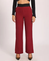 Color-Pop Wide-Leg Trousers - Red