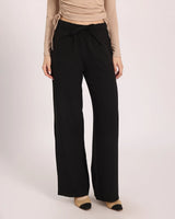 The Relaxed Lounge Wide-Leg Trousers - Black