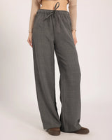 The Relaxed Lounge Wide-Leg Trousers - Gray