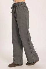 The Relaxed Lounge Wide-Leg Trousers - Gray