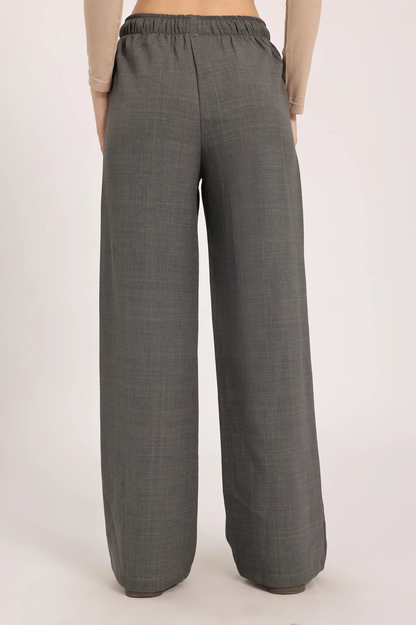 The Relaxed Lounge Wide-Leg Trousers - Gray