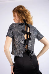 The High-Shine Shimmer Top -Silver