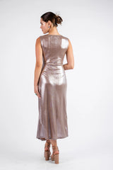 The Sleek Leopard Print Midi - Cafe