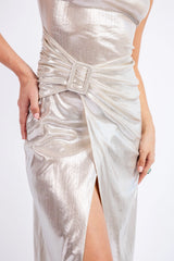 The Sleek Leopard Print Midi - Beige