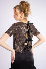 The High-Shine Shimmer Top -Gold