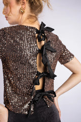 The High-Shine Shimmer Top -Gold