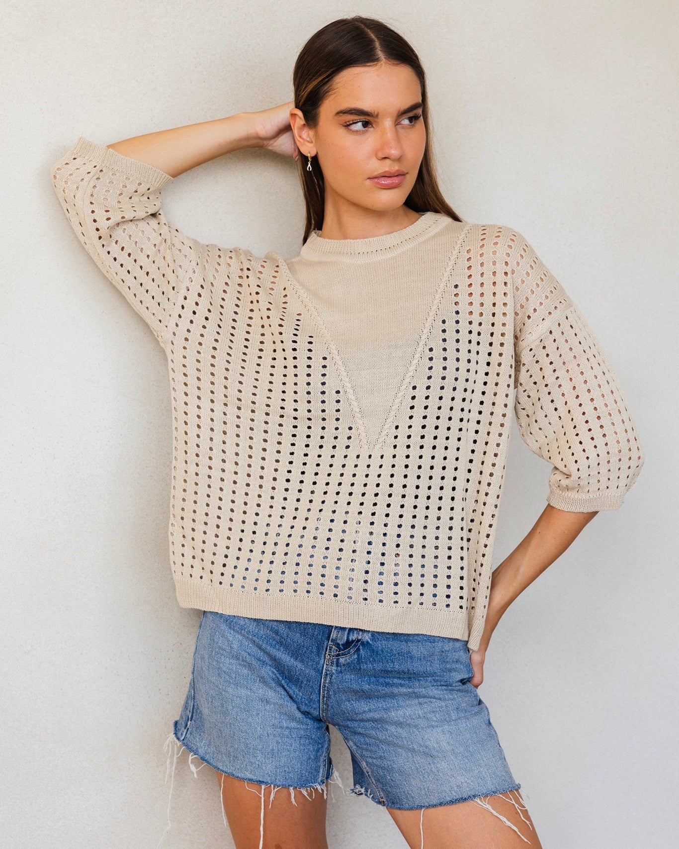 Lace-knit top