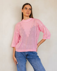 Lace-knit top