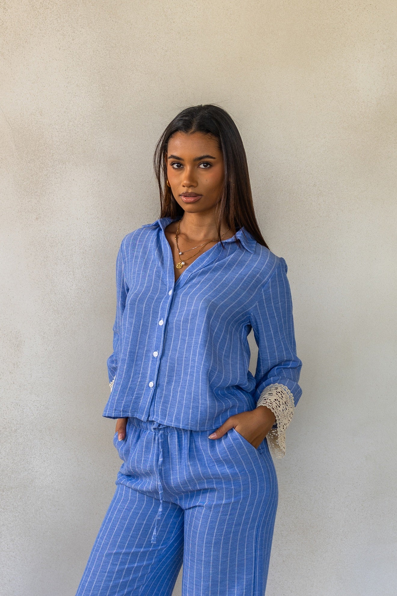Striped linen set