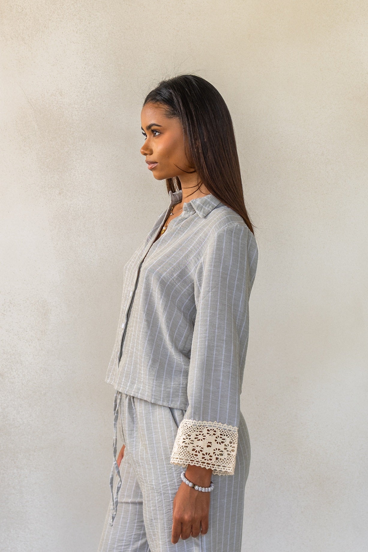 Striped linen set