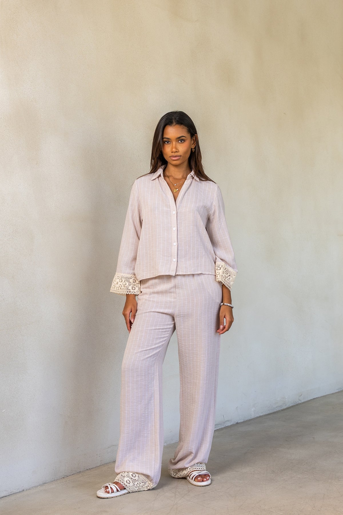 Striped linen set