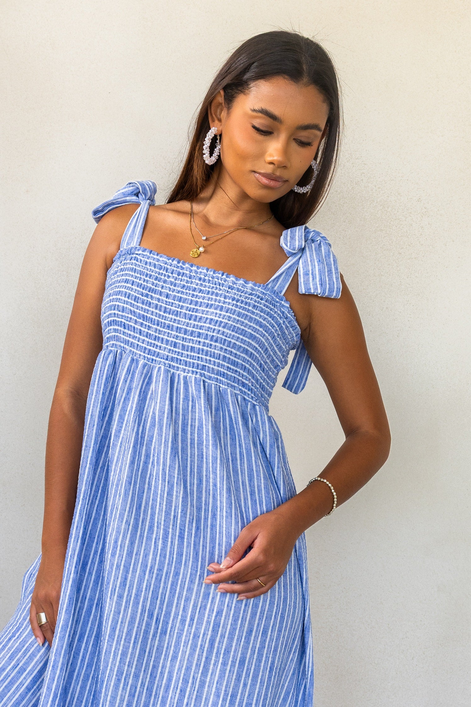 Striped linen dress
