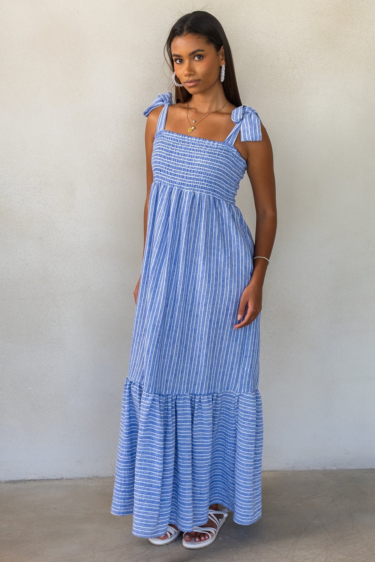 Striped linen dress