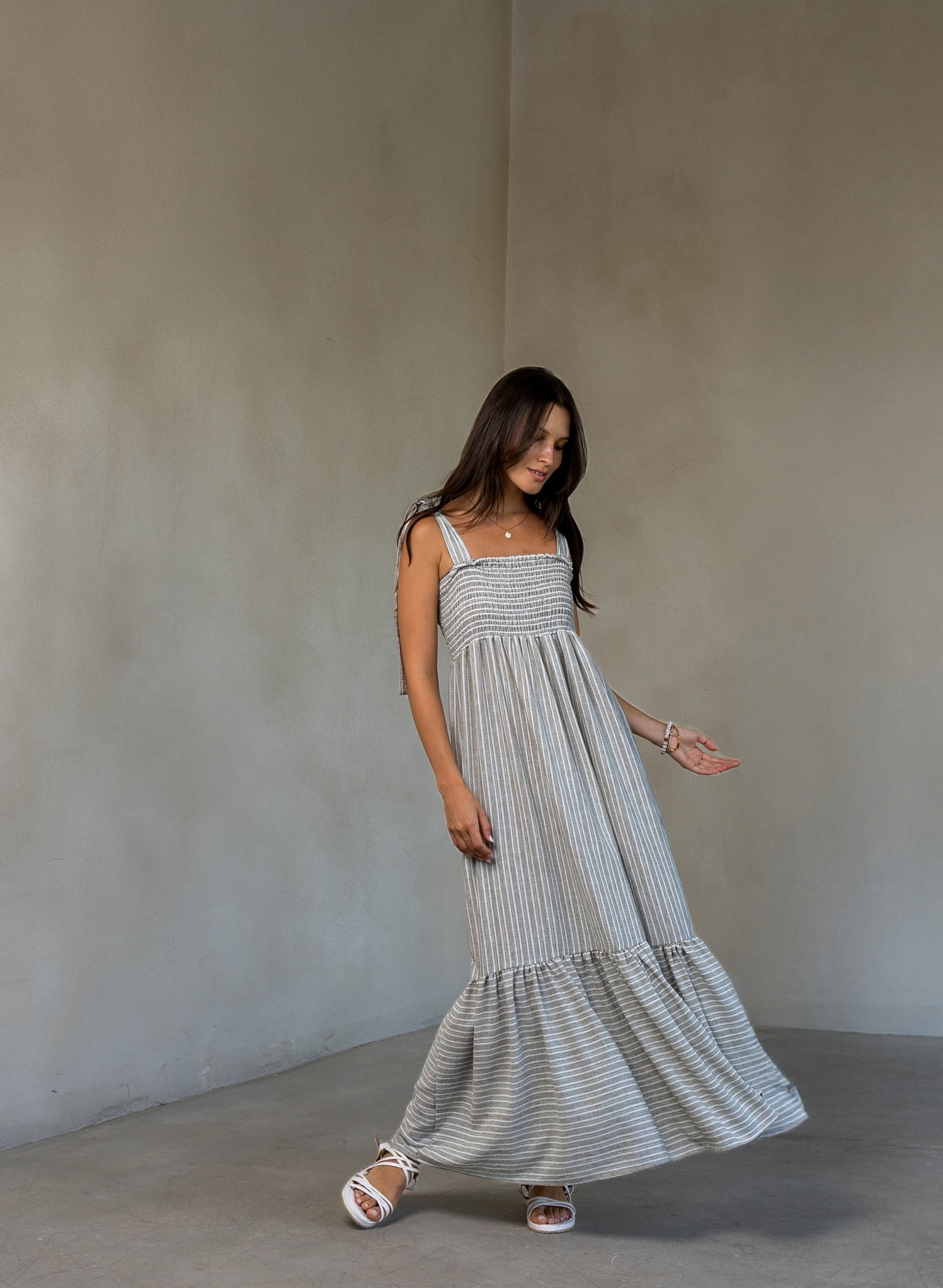Striped linen dress