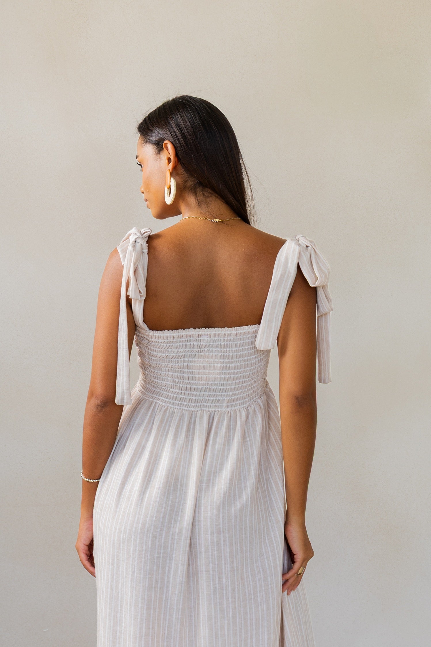 Striped linen dress