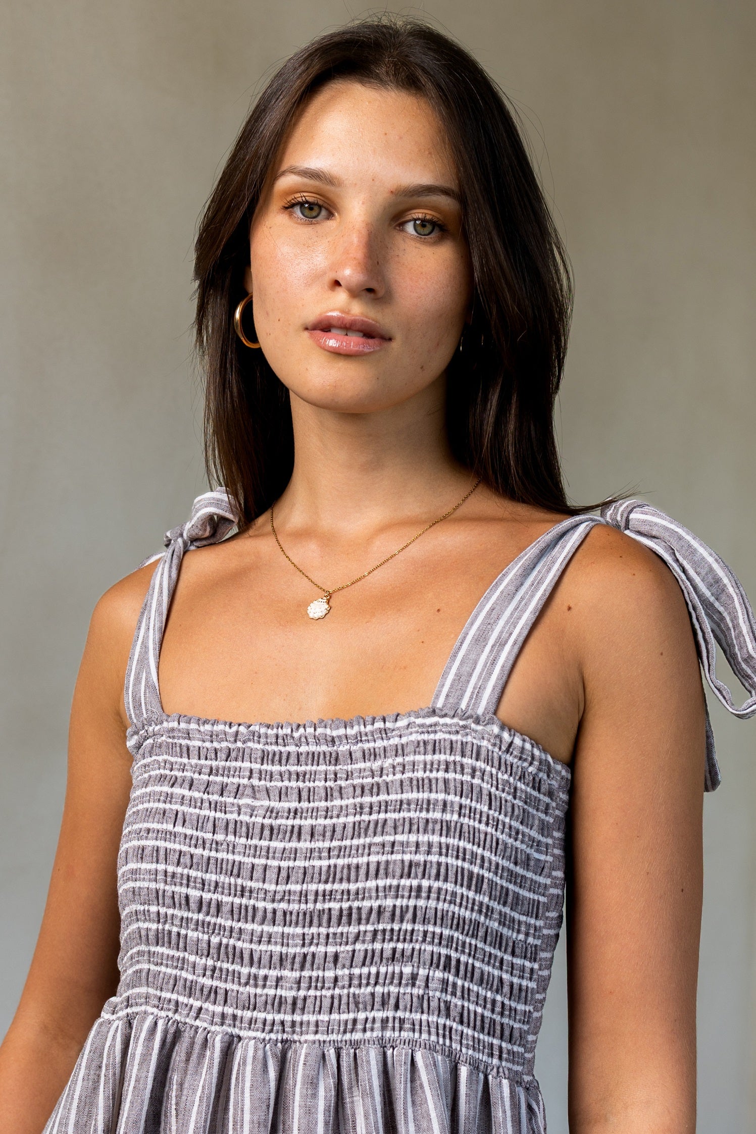 Striped linen dress