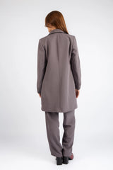 Double-Breasted Tailored Coat - Gray